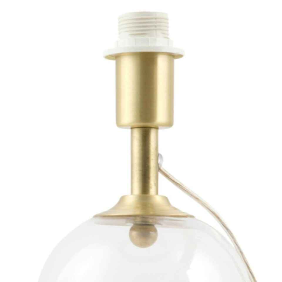 image 1 of First Choice Lighting Satin Brass and Glass Cloche Design Table Lamp Base Clear | Bronze