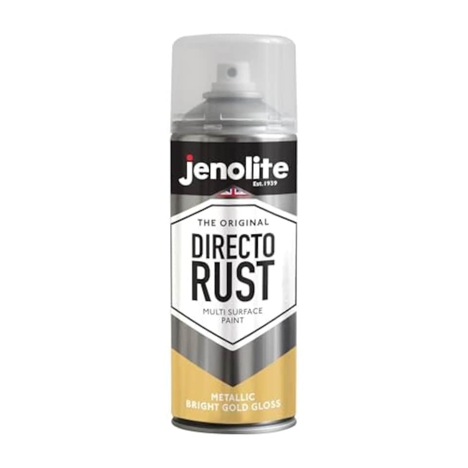 Jenolite Directorust Metallic Gloss Primer Paint - Bright Gold - 400ml Spray Can