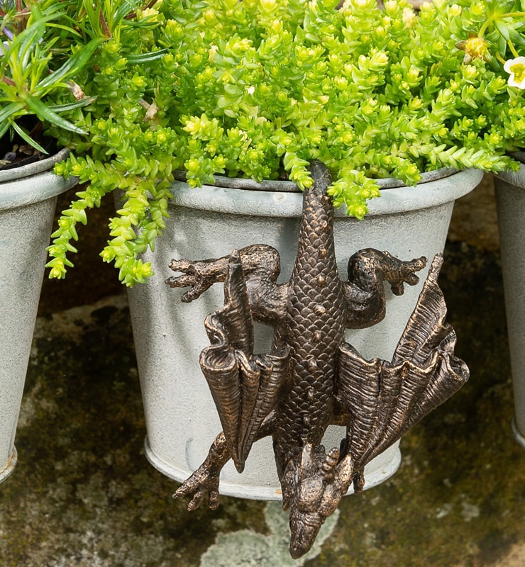 Jardinopia Antique Bronze Coloured Dragon Pot Buddy Plant Pot Hanger