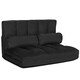 image 7 of COSTWAY Adjustable 6-Position Foldable Lazy Sofa Bed Black Black