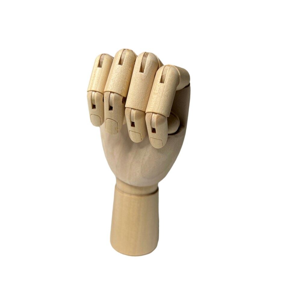 image 1 of Pack of 12 Small Wooden Right Hand Manikin 18cm (7") - Wood Drawing Painting Art