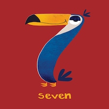 7th Birthday Toucan Card - Cute Art Card By Paul Delaney