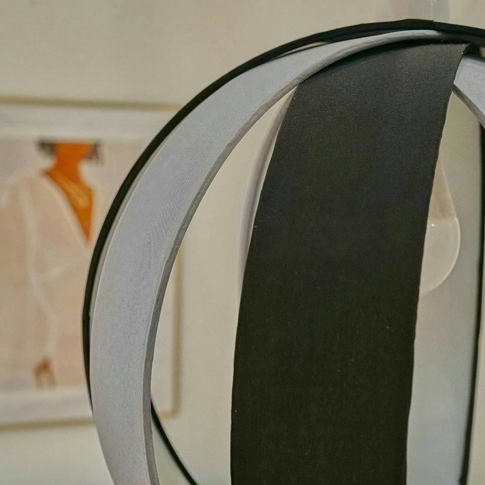 image 1 of ValueLights Black And Grey Modern Fabric Globe Ceiling Pendant Light Shade