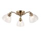 image 1 of Hansen Multi Arm Glass Semi Flush Ceiling Lamp, Antique Brass Plate, Glass