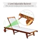 image 3 of Outsunny Outdoor Acacia Wood Texteline Sun Lounger