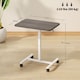 image 3 of HOMCOM Height Adjustable Standing Desk, Pneumatic Sit Stand Desk for Laptop, Mobile Overbed Table with Wheels and Headphone Hook for Home Office, Grey