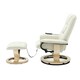 image 4 of Tuscany Bonded Leather Swivel Recliner Massage Chair w Footstool (Cream)