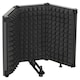 image 1 of HOMCOM Studio Microphone Isolation Shield, Foldable Adjustable Recording Studio Equipment, 3-Panel High Density Absorbent Foam Shield with Threaded Mount, Black