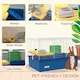 image 4 of PawHut Small Animal Cage, Rabbit Guinea Pig Hutch, Pet Playhouse, Blue