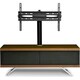 image 5 of MDA Designs TUCANA 1200 HYBRID Black Walnut TV Cabinet BeamThru Remote-Friendly Doors for up to 60" Flat Screen TVs with Mounting Arm Brown