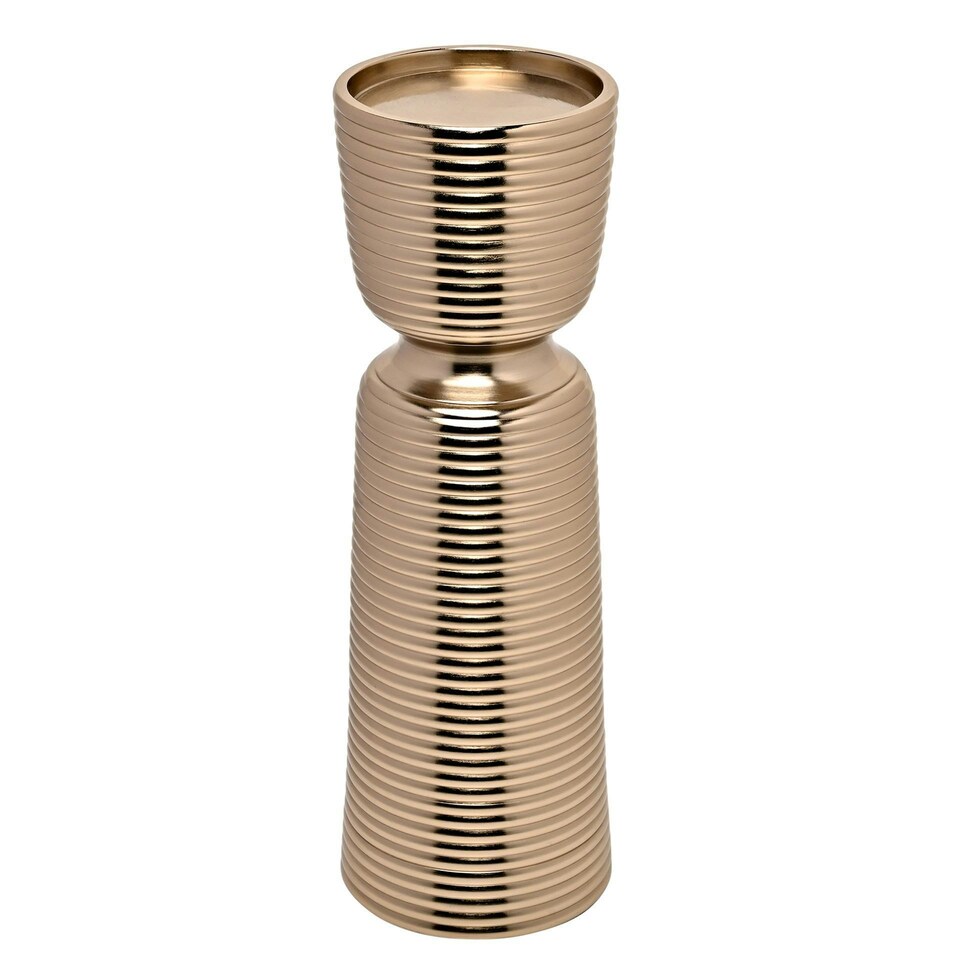image 1 of Hestia Gold Pillar Candle Holder - Large Gold