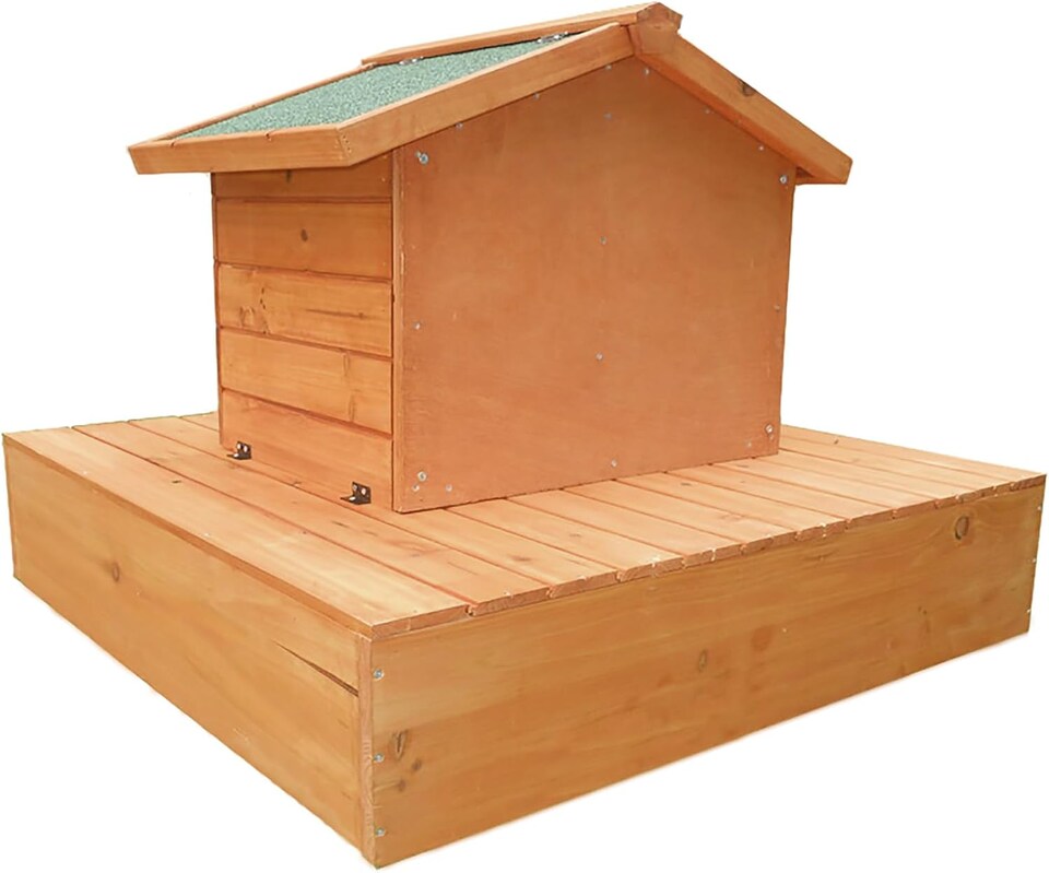 image 1 of Actiaspet Floating Wooden Duck House with Nesting Area | Weatherproof Outdoor Shelter
