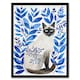 image 1 of Siamese Cat Lover and Blue Plants Pet Portrait Black Framed Wall Art Print A4
