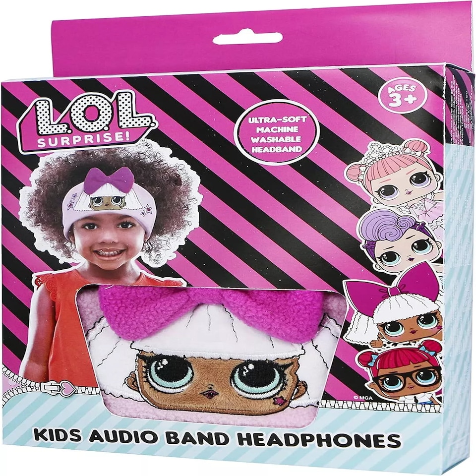 image 1 of L.O.L Surprise! Kid's Fleece Audio Band Washable Wired Headphones | Pink
