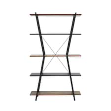 Living and Home Direct Industrial 5-Tier Open Bookshelf