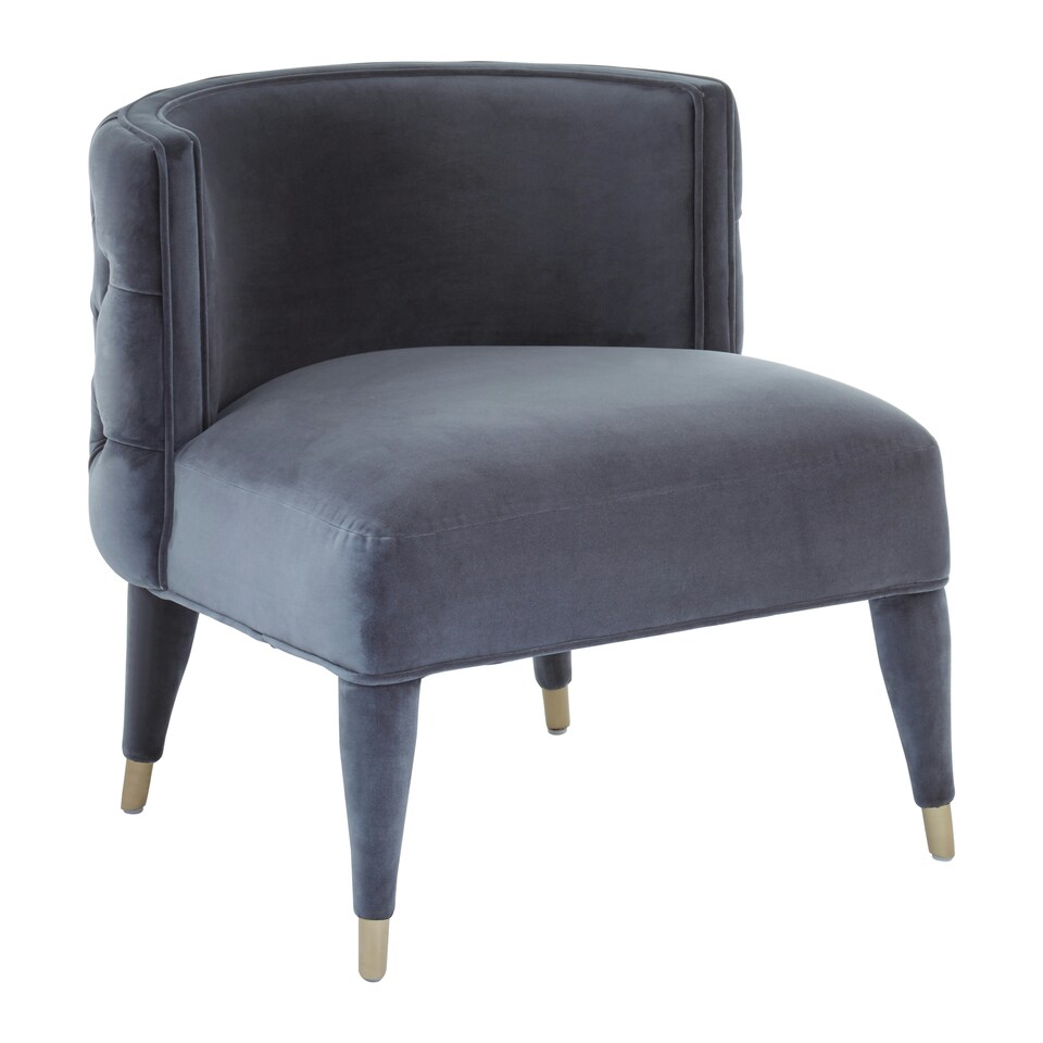 image 1 of Grey Feature Chair,Mahogany Framed Ocassional Chair, Plush Velvet Upholstered Armchair,Sleek Lounge Chair Grey
