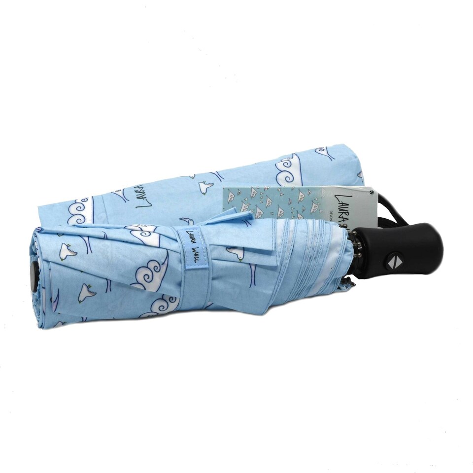 image 1 of Laura Wall Folding Umbrella Automatic Open Telescopic Clouds Multi