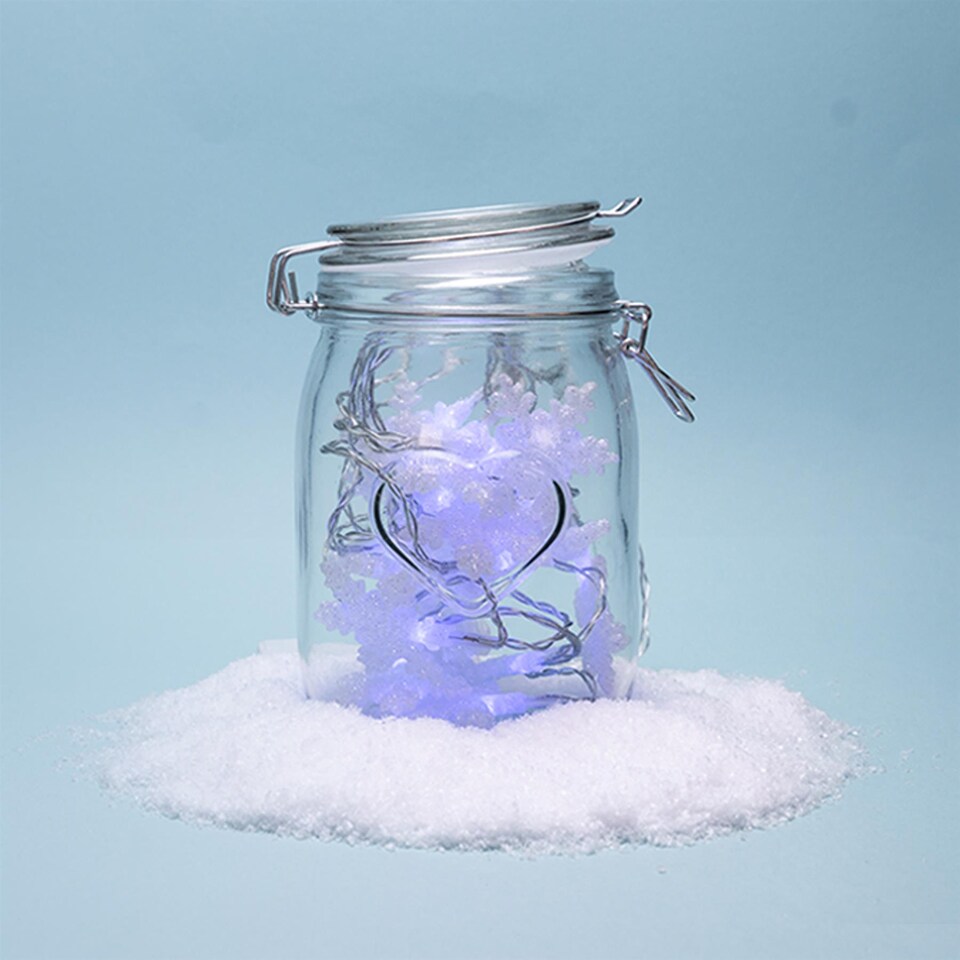 image 1 of Nicola Spring 6pc Glass Storage Jar Set - Airtight Clip Lid Kitchen Vintage Round Preserving Container Heart Shaped Design