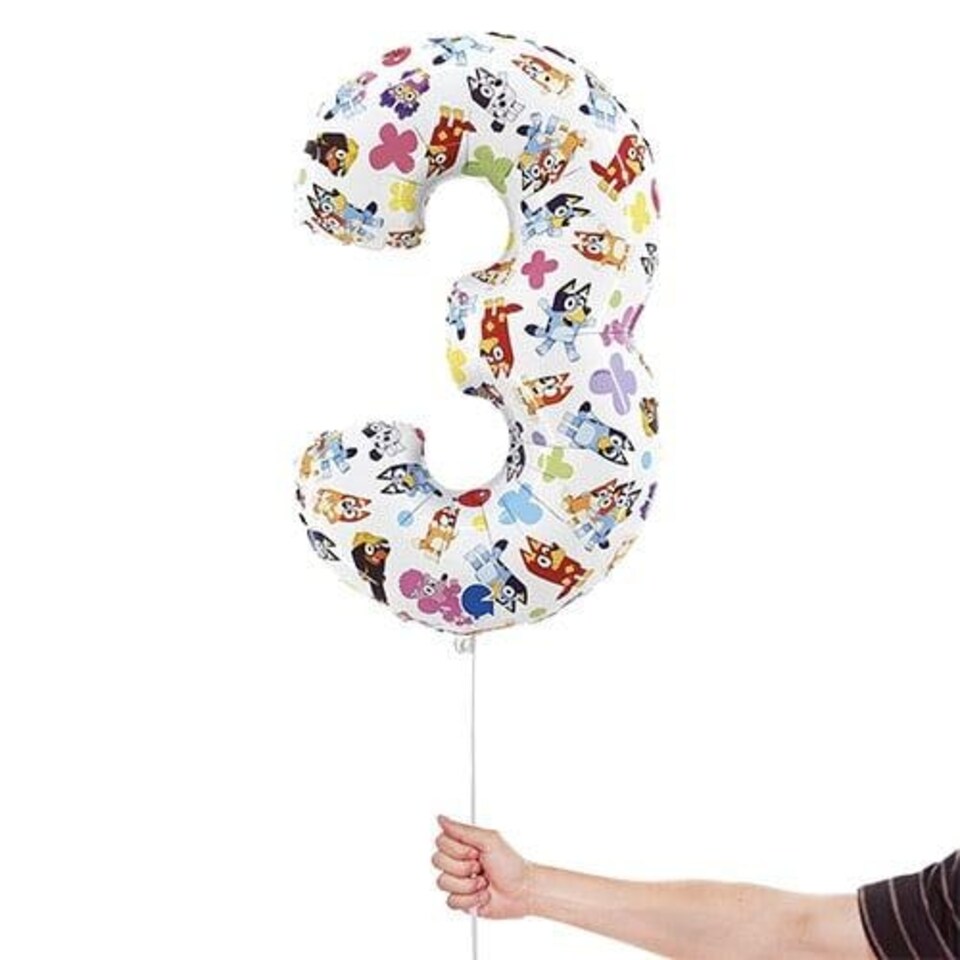 image 1 of Bluey Number 3 Giant Foil Helium Balloon 66cm / 26 in