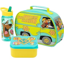 Scooby Doo The Mystery Machine Lunch Bag Set - Blue/Yellow - One Size