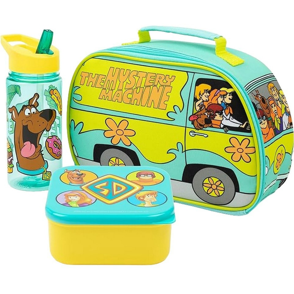 image 1 of Scooby Doo The Mystery Machine Lunch Bag Set - Blue/Yellow - One Size