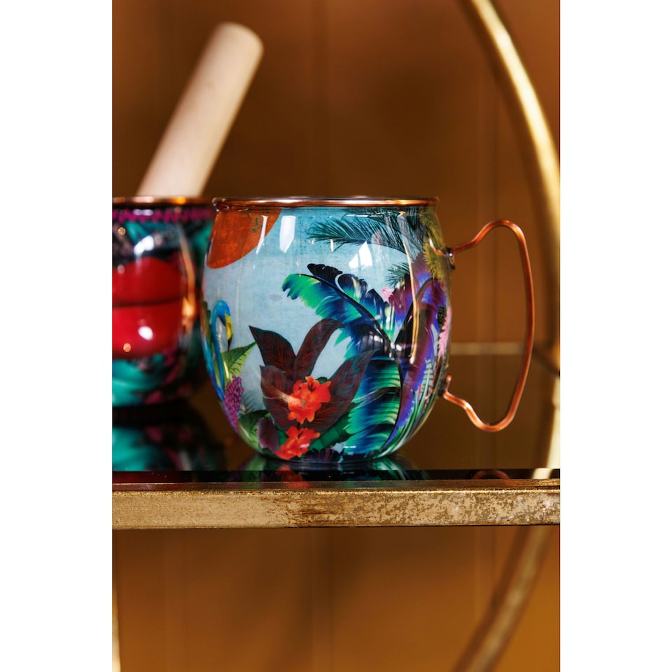 image 1 of Mikasa x Sarah Arnett Stainless Steel Moscow Mule Mug, 450ml, Flamingo Multi