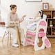 image 4 of COSTWAY Convertible Baby High Chair Baby Feeding Chair With Double-layer Tray-Pink