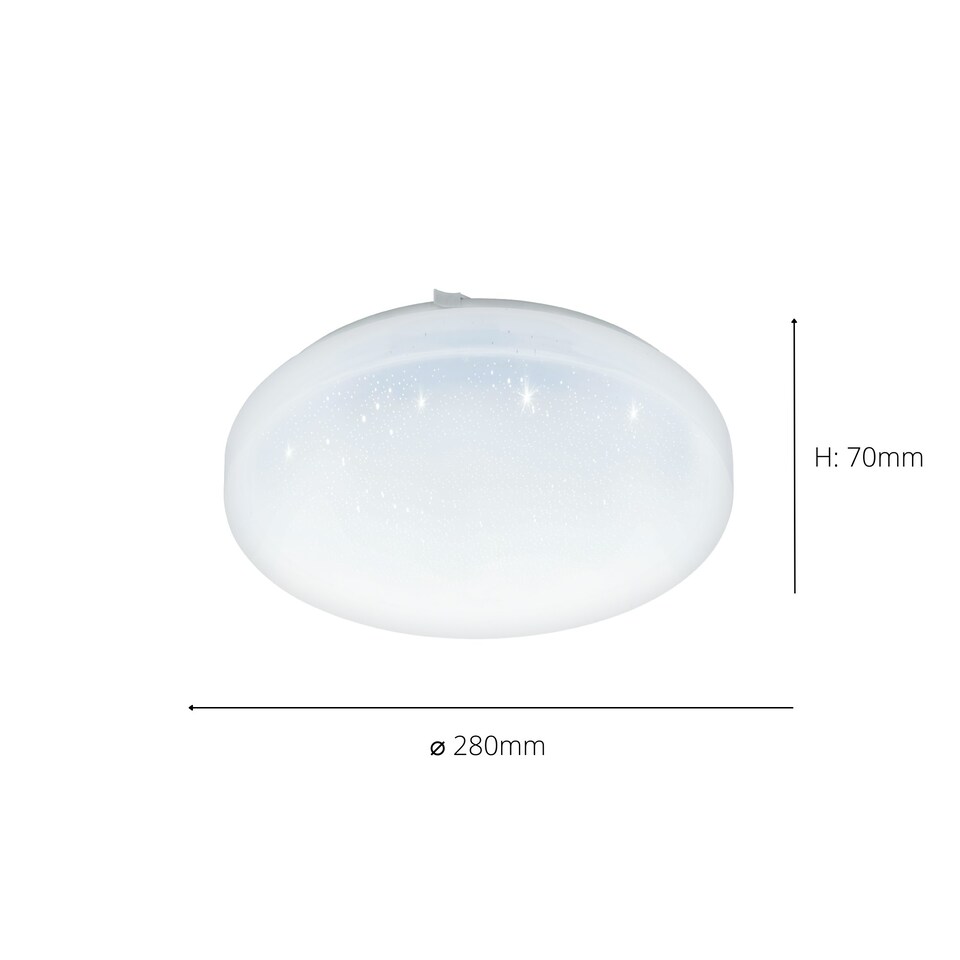 image 1 of EGLO Frania-S Rounded White Crystal Effect Wall or Ceiling Light