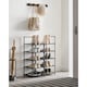 image 4 of 10-Tier Shoe Tower, Compact Storage Rack with Fabric Shelves and Metal Frame, Black