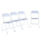 image 1 of 4-Pc Folding Chair Set with Cushioned PVC Seat and Back | White | 4