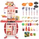 image 1 of Realistic Kitchen Play Set for Toddlers Steaming Spray Lights Cooking Sounds Pretend Role Play (Pink)