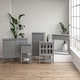 image 3 of Franklin End Table with 2 Drawers Grey Grey | Grey