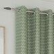 image 2 of Aspen Green Geometric Leaf Pattern Curtains 90 x 72 inch (229 x 183 cm) Room Darkening Eyelet Thermal Noise Reducing Curtains for Bedroom and Living Room