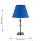 image 4 of Antique Brass Table Lamp with Facet Detail and Royal Blue Shade Bronze | Blue