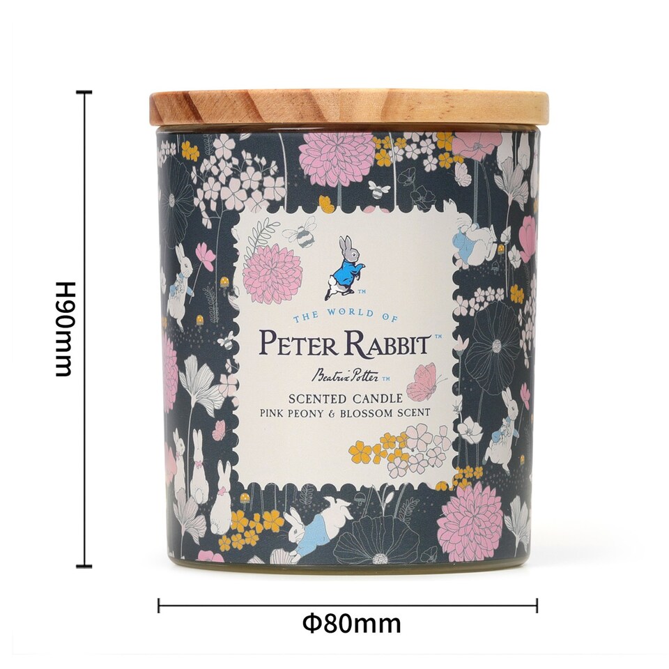 image 1 of Peter Rabbit Scented Glass Candle - Pink Peony Blossom