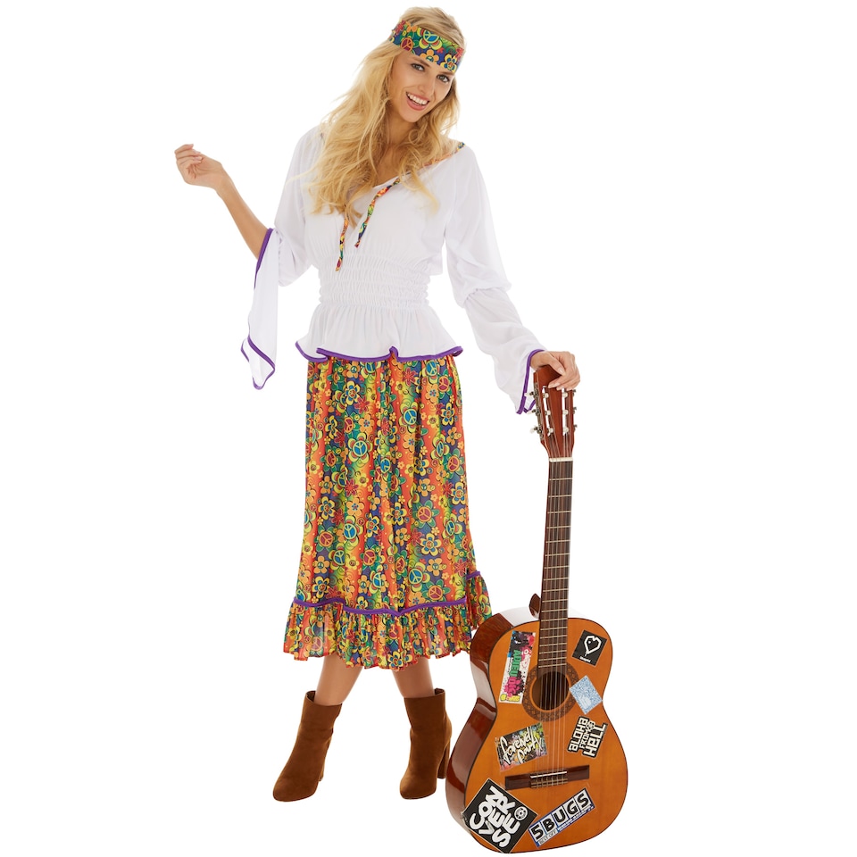 image 1 of Womens Lady Love and Peace Costume | Multi | colourful | S | 1