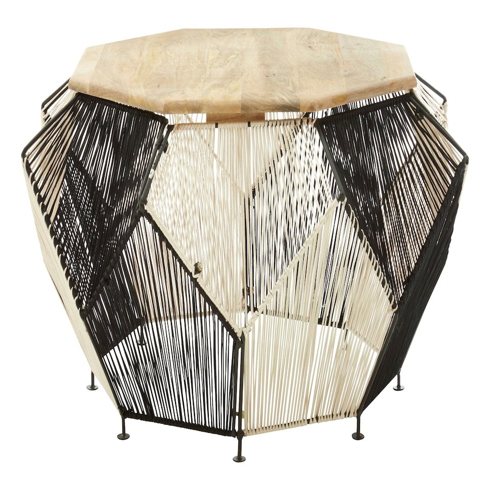 image 1 of Interiors By Premier Octagonal Design Black And Silver Coffee Table, Stylish Display Table For Livingroom, Unique Decorative Table Multi