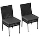image 1 of Outsunny 2 PCs Rattan Garden Chairs with Cushion, Wicker Dining Chairs, Black