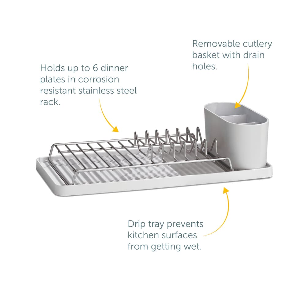 image 1 of ReBorn Recycled Compact Draining Rack | White | Stone