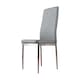 image 1 of Furniturebox 6x Milan Grey Chrome Hatched Faux Leather Dining Chairs