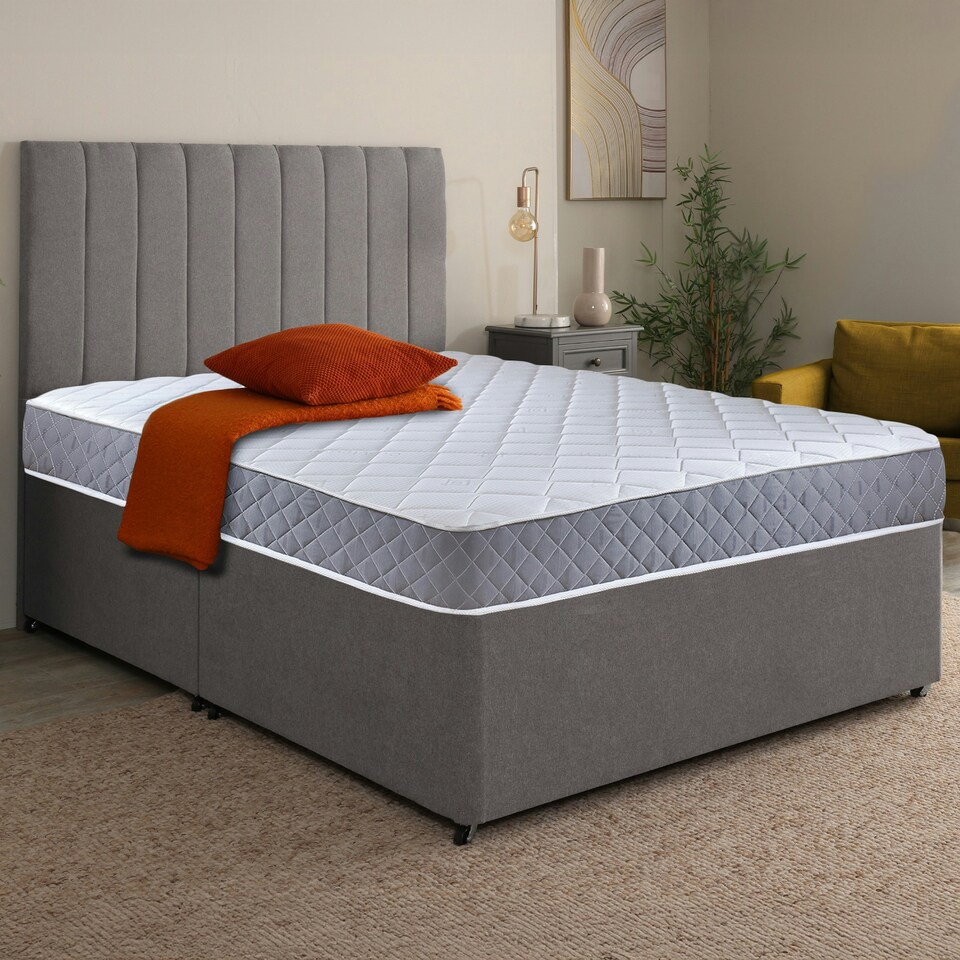 image 1 of Spring Coil Diamond Grey Essentials Mattress Foam Free Spring Coil | Grey | Single
