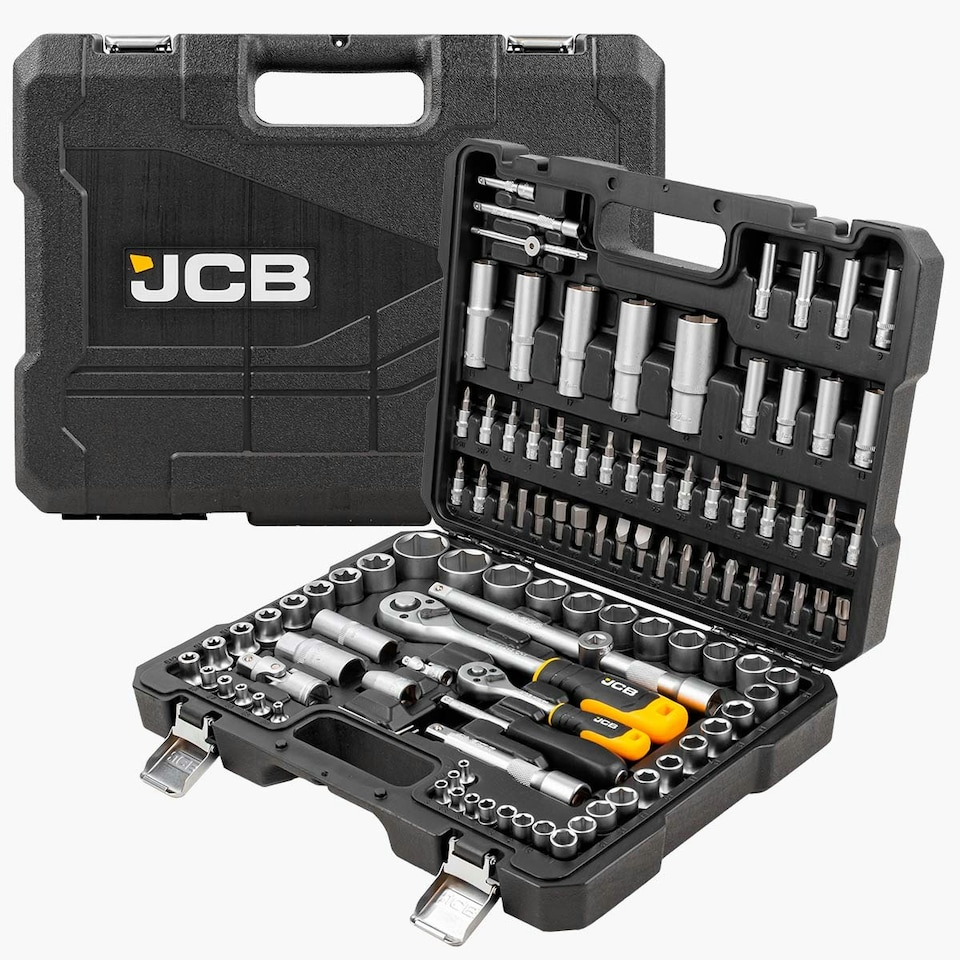 image 1 of JCB 108 Piece Socket and Bit Set, Chrome Vanadium Steel | JCB-41082-5