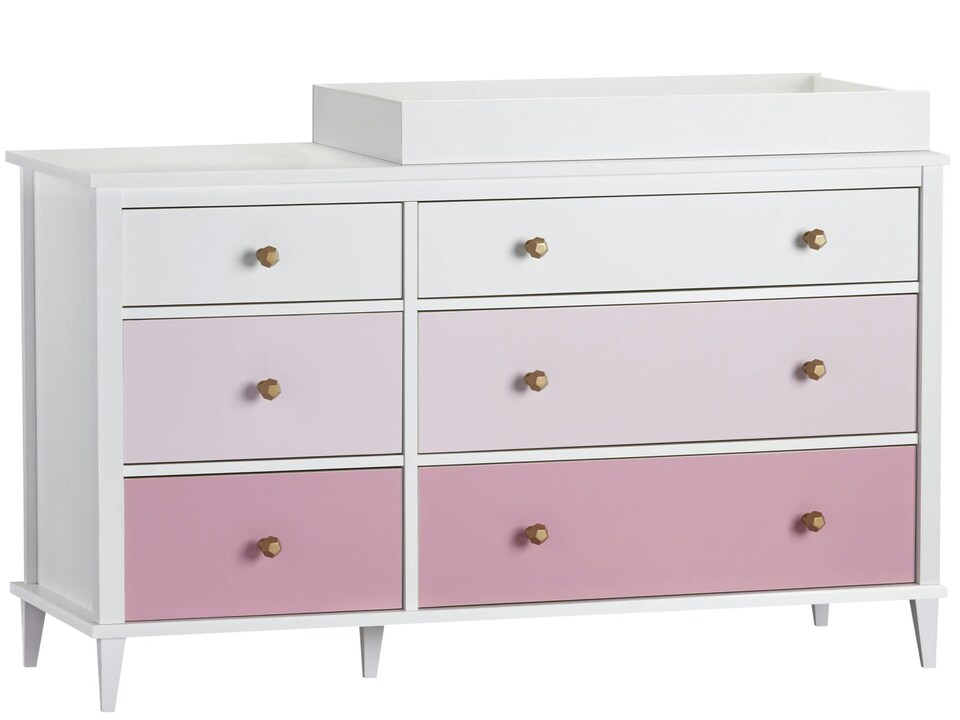 image 1 of Poppy 6 DRW Dresser with Changer White/Pink | White | White/Pink | One Size | 2