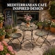 image 10 of Mosaic Bistro Set with Round Table and Two Folding Chairs for Garden Patio Balcony and Outdoor Dining