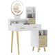 image 1 of HOMCOM Dressing Table with Mirror, Vanity Table with LED Lights, White