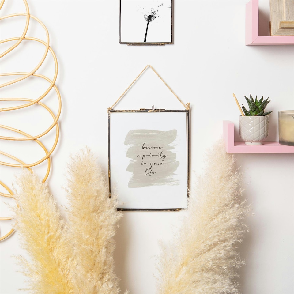 image 1 of Nicola Spring Hanging Metal Photo Frames Gallery Set - 5 Sizes - Black - Freestanding Picture Frame Display Frame Poster Frame Picture Display Black | S
