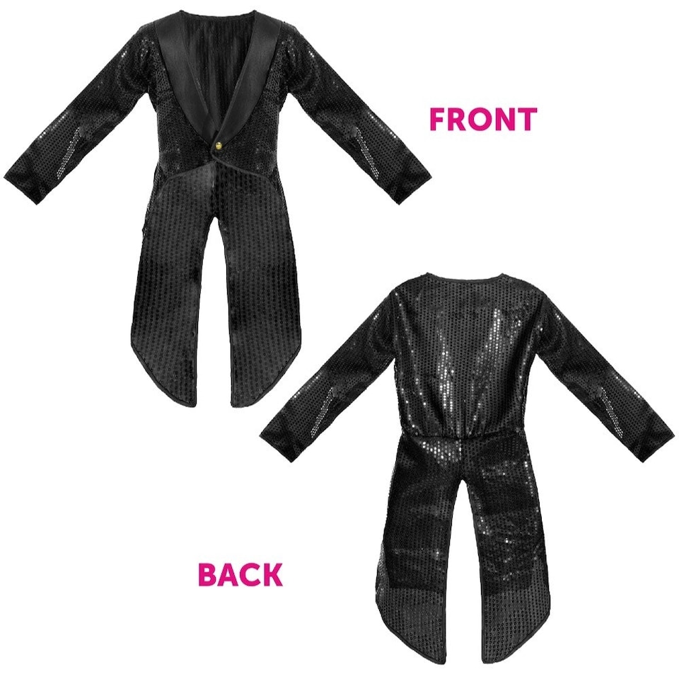 image 1 of Black Sequin Tailcoat | Black | XS