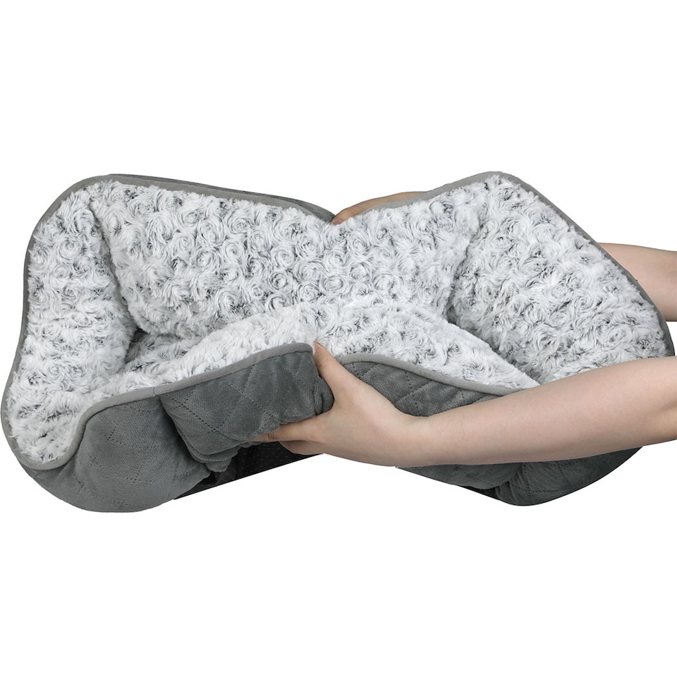 image 1 of Skylos Pet Dog Cat Calming Bed Mat Comfy Puppy Fluffy Cushion Plush Washable Grey | Grey | Medium