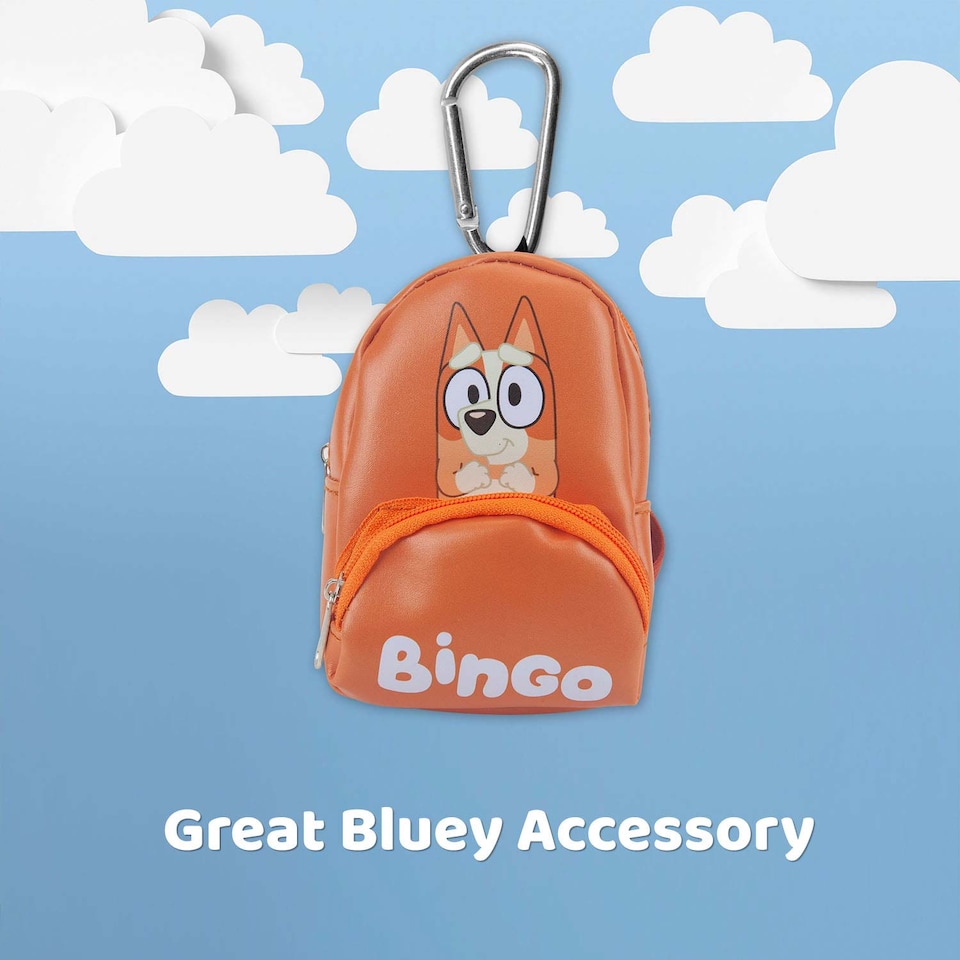 image 1 of PMS Bingo Plush Backpack Bag Clip - Orange, 12.5cm