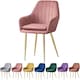 image 1 of MOF Dining chair Armchair with Armrest & Backrest Upholstered seat with Metal legs T05 Pink